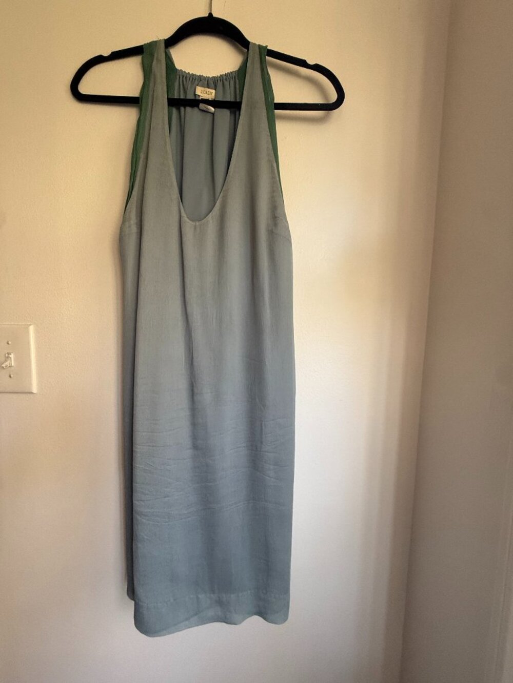 J.Crew Blue Green Ombre Dress Sz 6 Colorblock Boho Ethereal